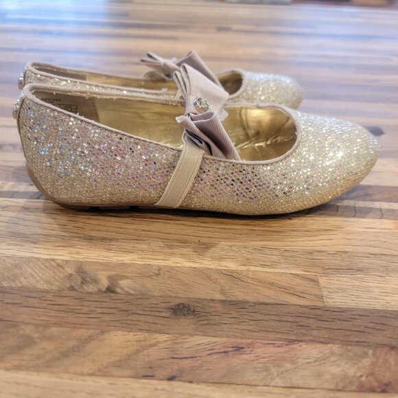 Michael Kors Glittery Rover Day Sandsilver Bow Slip On Ballet Flats - Picture 3 of 14